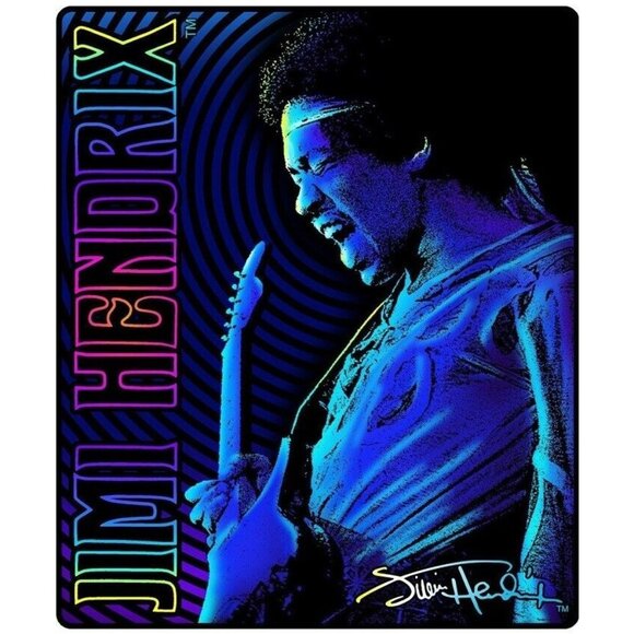 New Signature The Jimi Hendrix Experience Plush Throw Gift Blanket Fleece Guitar - Picture 1 of 3